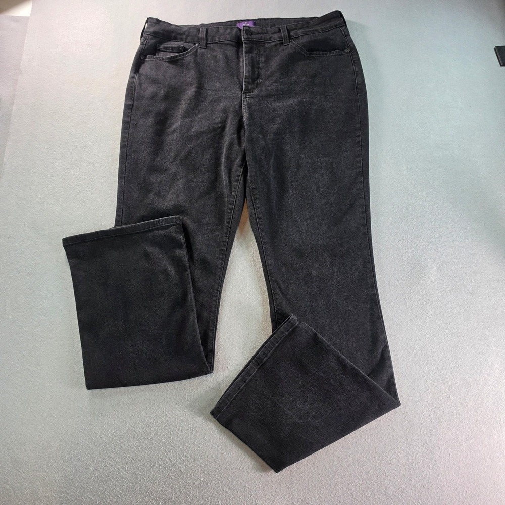 NYDJ Womens Black Bootcut Jeans Size 16 Lift Tuck Technology Stretch Denim USA